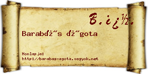 Barabás Ágota névjegykártya